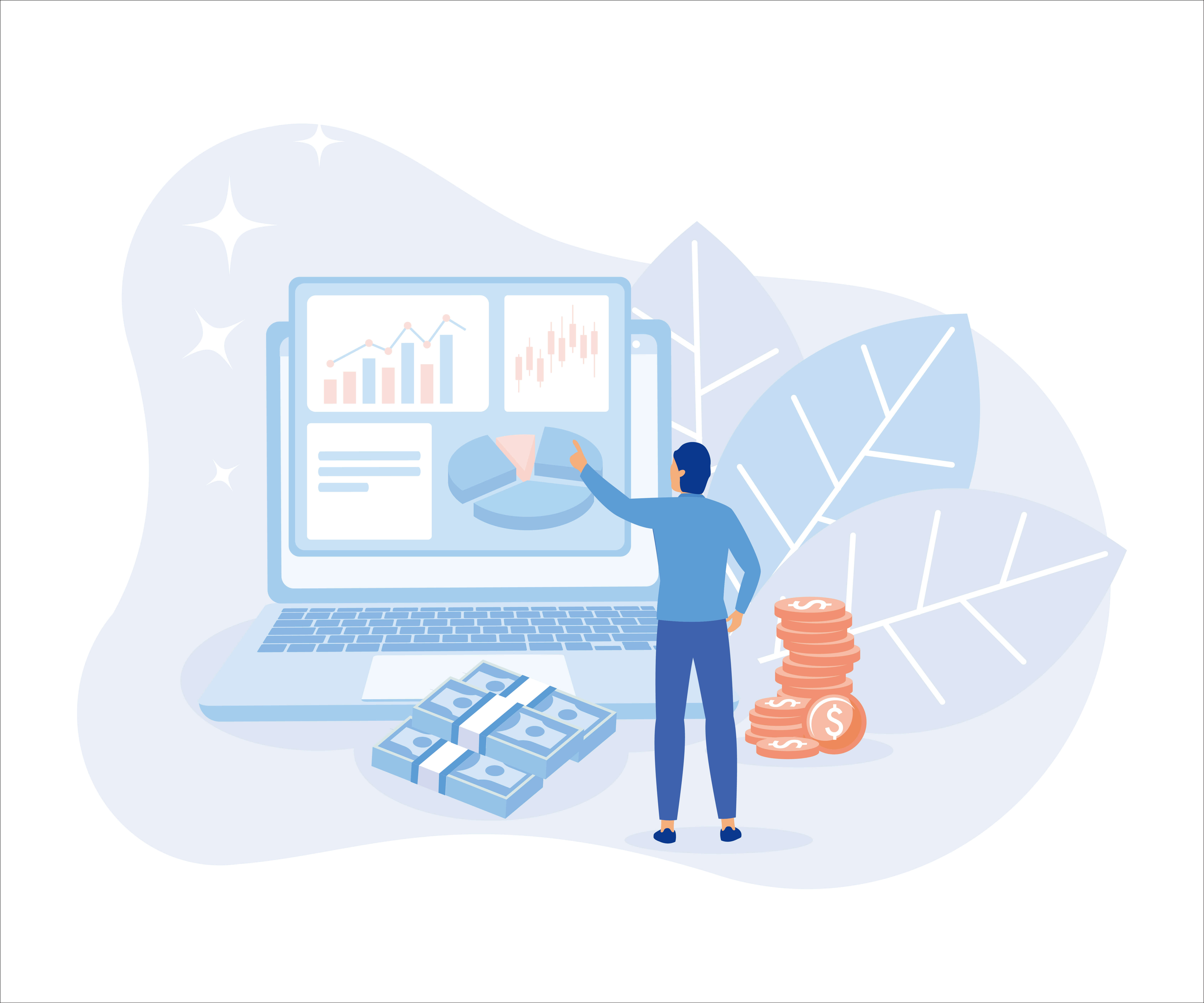 Person on laptop planning personal finance