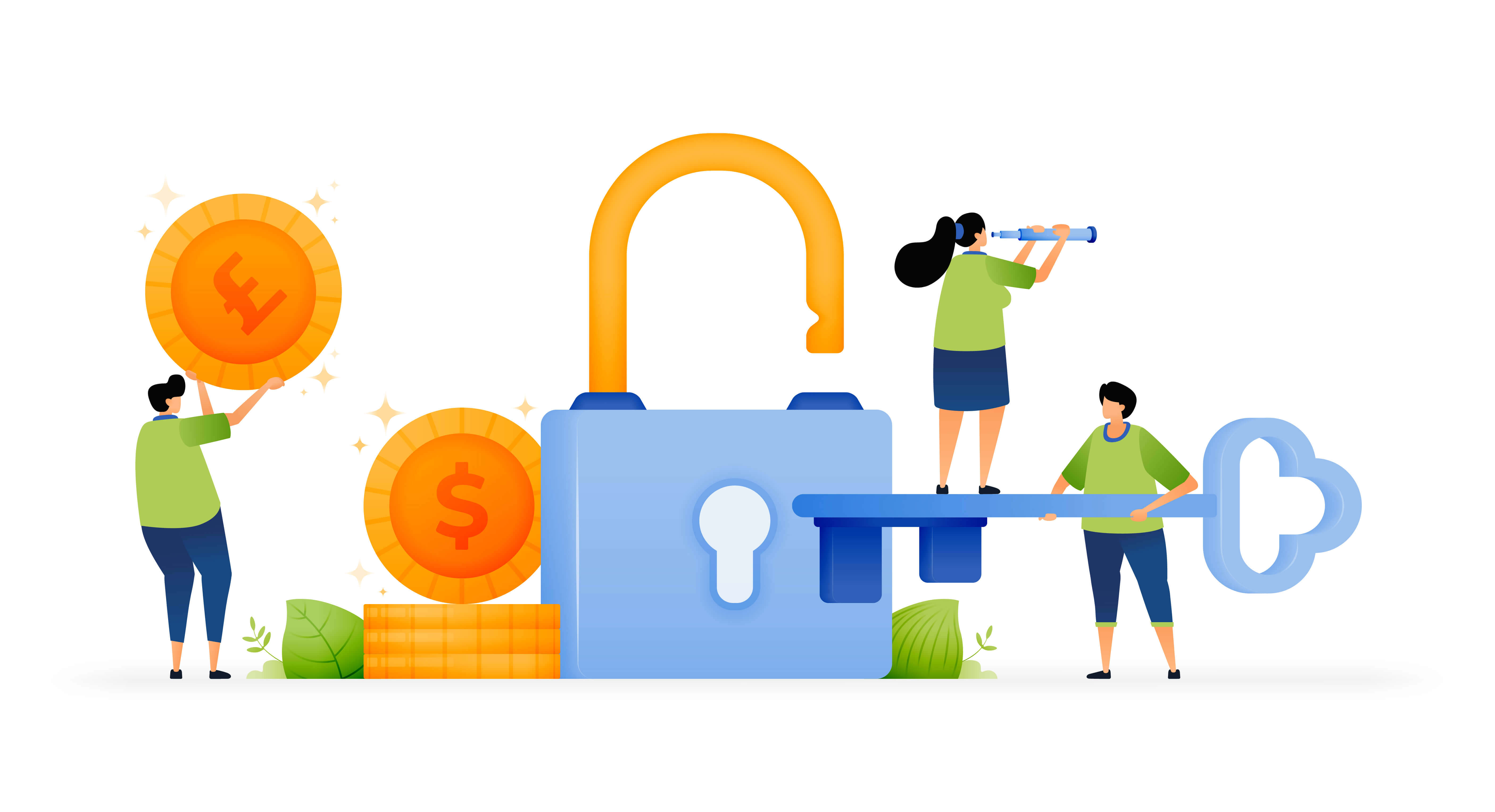 A lock with a key to secure finance
