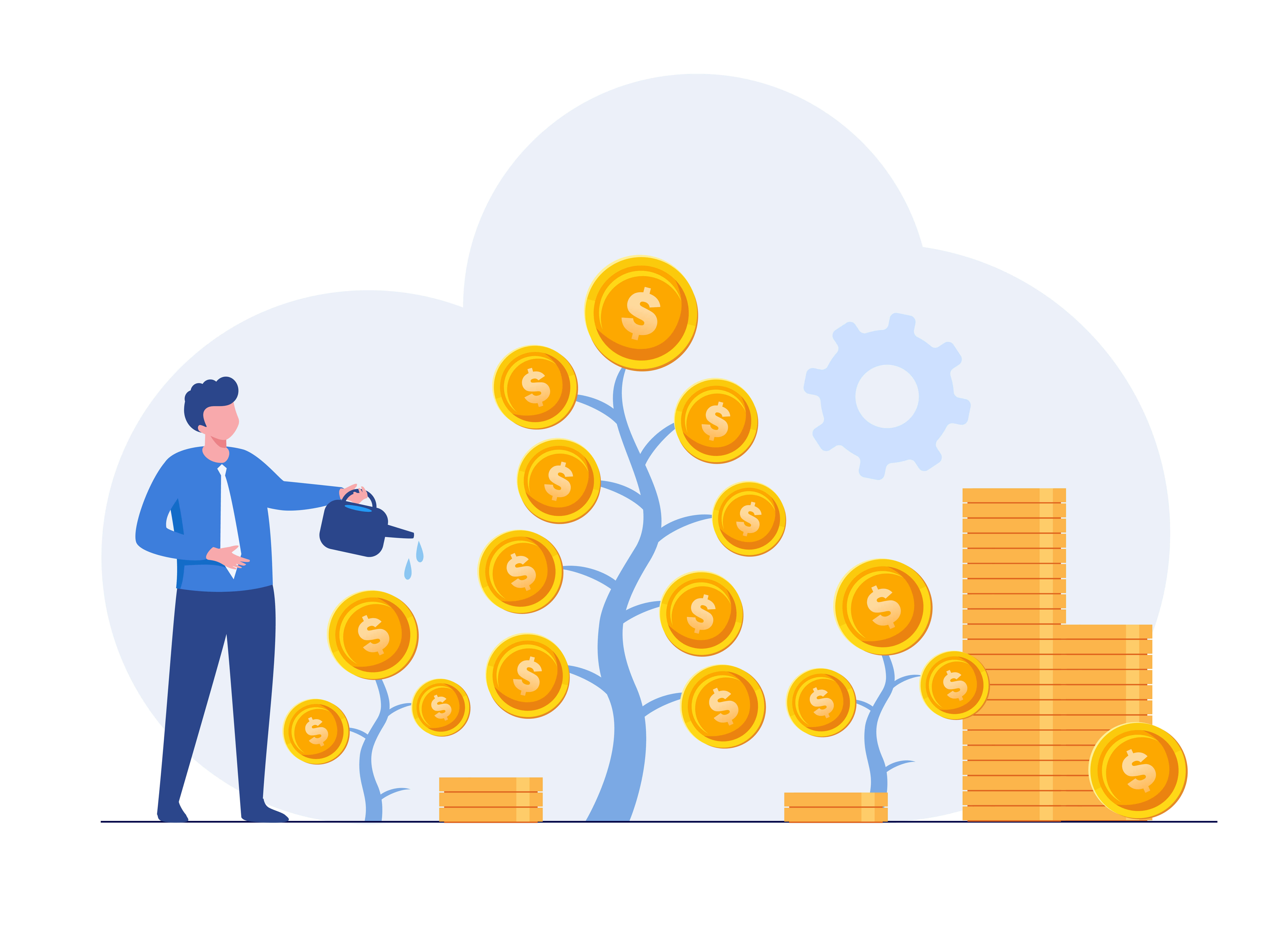 Watering a money tree